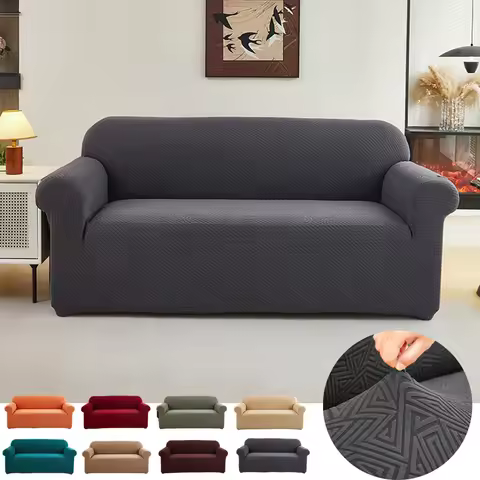 Dustproof Sofa Cover Thick Elastic Jacquard 1/2/3/4 Seater Couch Cover Living Room L Shaped Corner S