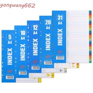 JOYUS Index Separator Page, A4 Size Loose-leaf Dividers
