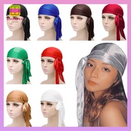 DIACHAVN Bandana, Pre-Tied Adjustable Silk Durag, Men Women Elastic Breathable Pirate Hat