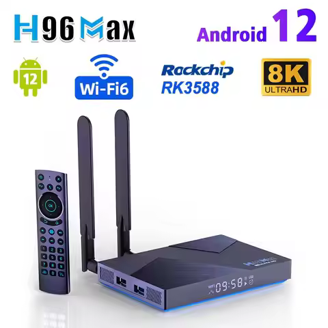 H96 MAX V58 TV Box Rockchip RK3588 Android 12 Octa Core 6TOPS NPU 8GB DDR4 RAM 64GB ROM 1000M Ethern