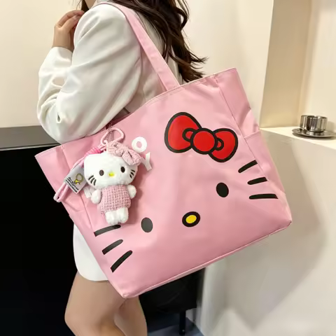 Sanrio Hello Kitty Summer Shoulder Bag Large Travel Bag Women's Luggage Bag Storage Computer Bag