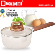 DESSINI ITALY 18CM Maifan Stone Sauce Pan Induction Non Stick Milk Pot Frying Pan Casserole Bowl Coo