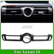 ICTC Carbon Car Interior Dashboard Clock Ring Air Vent Outlet Cover Trim For Lexus IS250 IS300 IS350