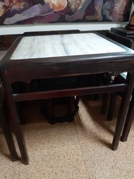 長方形雲石桌70x70cm，泡茶桌，加4椅子，簡單優雅