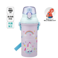 日本 Skater 兒童 One-Touch 直飲式抗菌水箱 480ml (附背帶)獨角獸