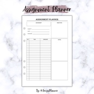ASSIGNMENT PLANNER 02 | 6 HOLES LOOSE LEAF INSERT PLANNER | A5, A6, PERSONAL, PERSONAL WIDE | POCKET