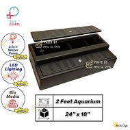 Ready Stock‼️ Aqua Guard 2 Feet Aquarium Build-in Filter Box Cover include "3 in 1 Water Pump/LED Lighting/Bio Media"