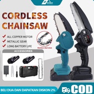 Gergaji Baterai 198V Gergaji Listrik Gergaji Mesin Mini Chainsaw Mini