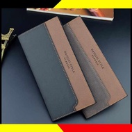 dompet lelaki kulit original beg dompet lelaki Dompet lelaki, dompet panjang lelaki muda, jahitan fesyen baru, berbeza, kedudukan berbilang kad, dompet lembut matte, beg sut