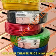 100% FULL COPPER 电线 TEWC CABLE WIRE 6MM KABEL (SIRIM APPROVED)SUPER QUALITY SUPER CHEAPERS SUPER SAV