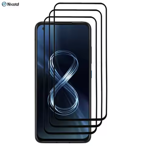 3PCS/Lot Full Cover Full Glue Premium Tempered Glass For Asus Zenfone 8 Screen Protector For Asus Ze