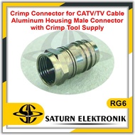 RG6 Crimp Connector for CATV/TV Cable Aluminum Housing Male Connector with Crimp Tool Supply