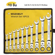 【WoW shop】 WOZOBUY Flex หัวประแจวงล้อชุด-เมตริก Ratchet ประแจรวม CrV เกียร์ Spanner ชุดกุญแจรถประแจซ