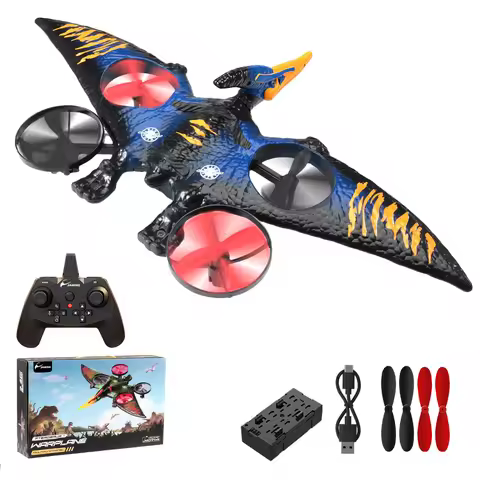 RC Plane Pterosaur 2.4G 6-Axis Gyro EPP Foam RC Aircraft With Led Light One Key Take Off 360 Rotatio