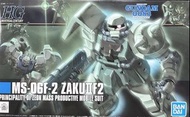 全新未砌 Bandai 藍logo 機動戰士 高達模型 HG HGUC 1/144 MS-06F-2 MS-06F2 Zaku II F2 渣古2 F2型 Zeon 自護公國 配色