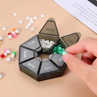 [GOGOMART] Mini Portable Medicine Box 7 Days Medicine Pill Box - 7 Round Slots