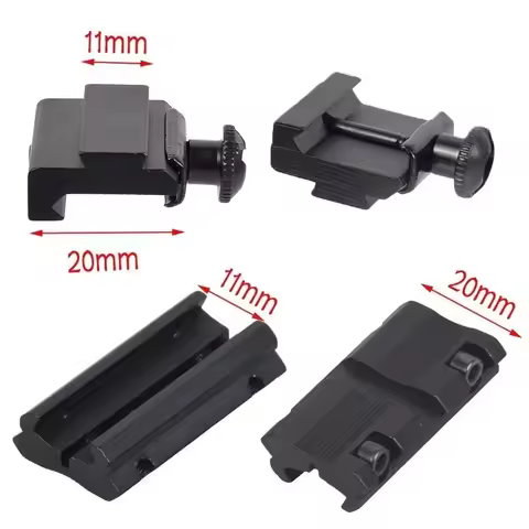 2 pc Low Profile Converter 11mm to 20mm/20mm to 11mm Scope Ring Mount Adapter Dovetail Weaver Picati