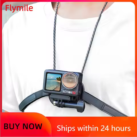 Flymile Action 5 Pro Magnetic Chest Mount +Neck Strap for DJI Action 4/Insta360 Ace Pro 2 Camera Bra