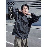 [Sunscreen Cool Feeling] GXG Men's Wear Slightly Irregular Car Line Sunscreen Clothing Hooded Jacket