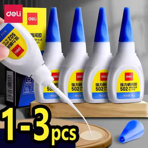 1-3pcs Deli 502 Super Glue Upgraded Version Cyanoacrylate Quick-Drying Instant Leather Rubber Wood M