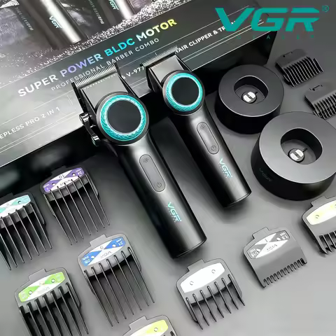 VGR Hair Trimmer Electric Hair Clipper Rechargeable Hair Cutting Machine DLC Coated Blades 9000 RPM 