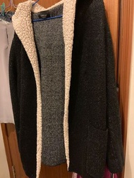 Zara 毛毛有帽長外套