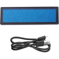 Blue LED Name Tag Badge, Rechargeable USB Programming Digital Display 44 x 11 Pixels, LED Business C