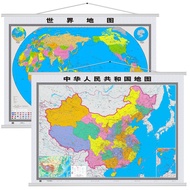 2022 New Version Chinese Map Wall Chart World Map Wall Chart Map Wall Chart Household 1m * 0.9m Chinese Map Double-Sided Laminated Office Map Conference Room Map World Political Area Map
