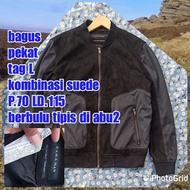 jaket work kerja casual bomber suede kombinasi zara man