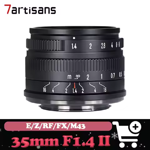 7artisans 35mm F1.4 II APS-C Manual Prime Cameras Lens For Sony E Fuji XF Canon EOS-M/RF Nikon Z M4/