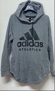 （聖誕節早鳥優惠再降價） Adidas厚版內裏舒適長版連帽上衣（灰）