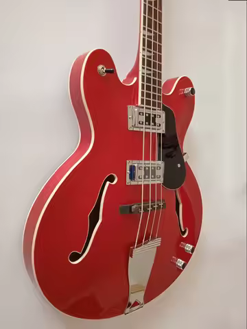 Factory customized Electric Guitar Bass 4-string 30.5 inches Right-handed Red Red Short scale