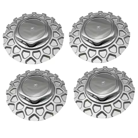 4Pcs Silver Car Front Rear Left Right Wheel Tire Tyre Center Hub Cap Decoration For 17" Sport Rim