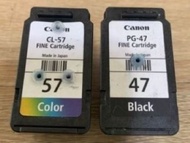 Canon 47 57 47s 57s ตลับหมึกแคนนอนมือสอง เจาะรู , เติมหมึก, พร้อมใช้งาน มีปริ้นเทส+รหัสตลับและพร้อมร