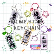 Makesyourday - Picme Star Keychain Monochrome Polaroid Photo Keychain Custom Star Bell