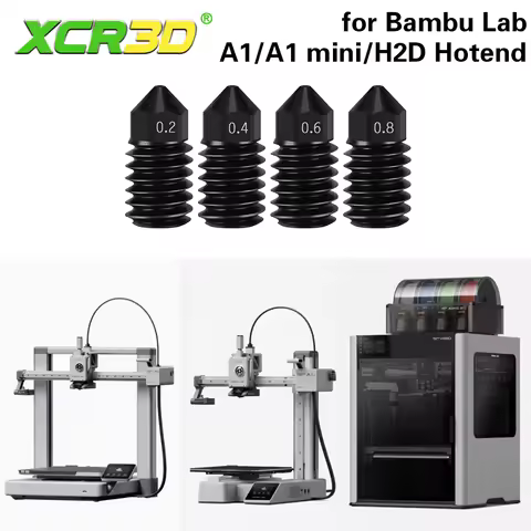 For BambuLab A1 mini/H2D/A1 Hardened Steel Nozzle 0.2/0.4/0.6/0.8mm Nozzles For Bambu Lab Upgraded H