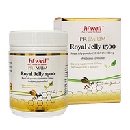 [USA]_Hi Well Premium New Zealand Bee Royal Jelly 1500mg 10hda 6% 300 Vegetable Capsules Immune Supp