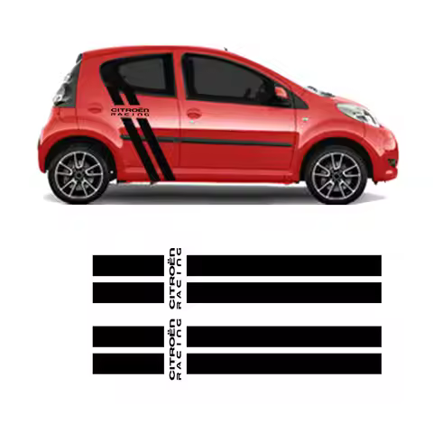 for Citroen C1 C2 C3 C4 C5 C-Zero side racing stripes graphics stickers decals vinyl JX-08