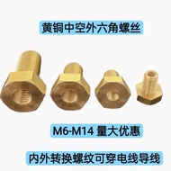 Brass Hollow Hex Socket Screws M4M6M8M10M1214Copper Hollow Wire Conduit Screw Through Hole MGIU