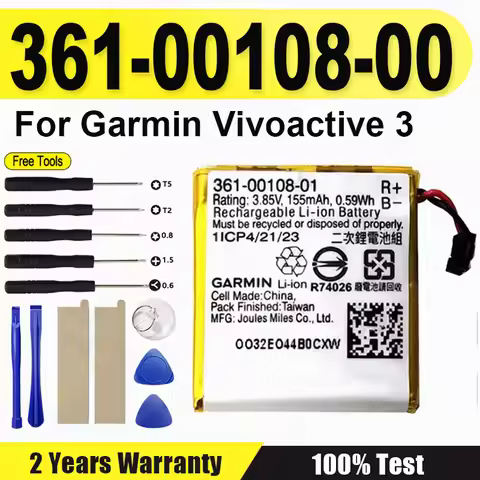 361-00108-00 Original Replacement Watch Battery 160mAh 361-00108-00 For Garmin Vivoactive 3, Vivoact