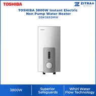 TOSHIBA Non Pump Water Heater DSK38S5MW | 5 Shower Modes | Double Relay Safety Protection | Smart Co