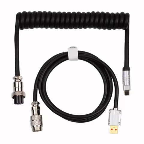 EPOMAKER Puff Aviator Coiled USB Cable Type C Detachable Mechanical Gaming Keyboard Cable for Mac/Wi
