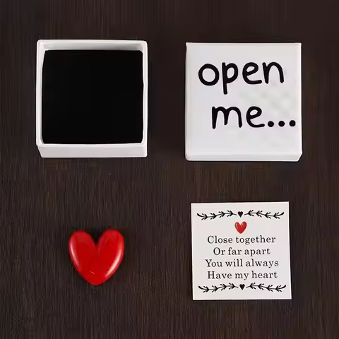 1-100pcs Enchanting "Open Me" Surprise Box with Resin Heart and "Close or Far, You'll Always Have My