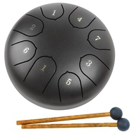 6 Inch 8 Notes Handpan Drum with Music Book Drum Mallets and Carry Bag Hand Pan Drum Percussion Inst