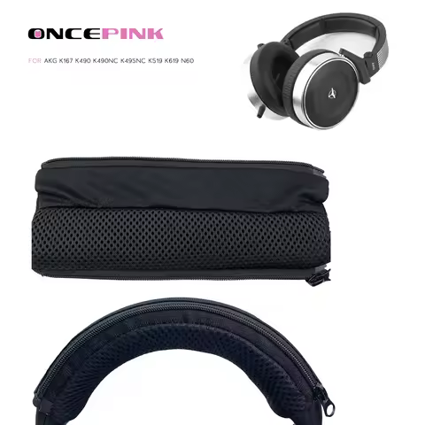 Universal Full Closure Headphone Headband Cover Zipper Cushion Protective for AKG K167 K490 K490NC K