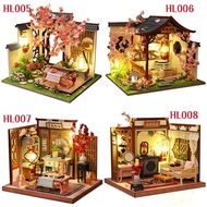 With Mica and glue - DIY Dollhouse wooden model - Holding the Painting Exam HL005 HL006 HL007 HL008