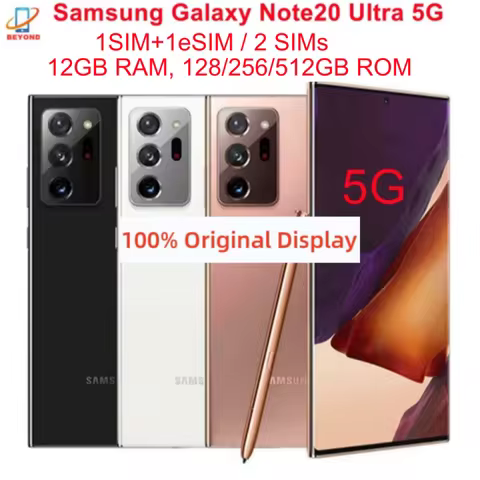 Samsung Galaxy Note 20 Note20 Ultra 5G N986U1 N986B N986N N9860 6.9" AMOLED 12GB RAM 128/256/512GB N