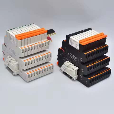 10PCS DIN Rail Relay Module HF 41F With LED 6A Slim Relay 5V 12V 24V High Frequency Relay 41F-5-ZS 4