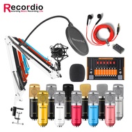 GAM-800U Condenser Microphone V21I Sound Card Set Computer Network K Song Microphone with Sound Card