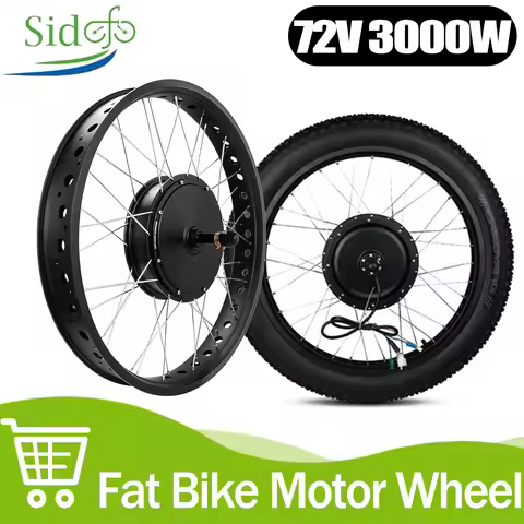 72V 3000W Brushless Gearless Hub Motor for Electric Fat Bike Rear Wheel 20in 26in Snow Bicycle Fat T